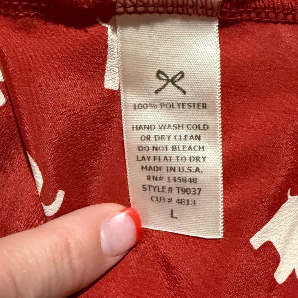 Everly Red Blouse With Elephant Pattern - image 3